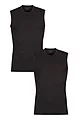 Mens 2 Pack Falke Daily Comfort Cotton Muscle Shirt - Black