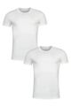 Mens 2 Pack Falke Daily Comfort Cotton Crew Neck T-Shirt - White