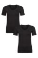Women's 2 Pack Falke Daily Comfort Cotton T-Shirts - Black