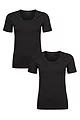 Women's 2 Pack Falke Daily Comfort Cotton T-Shirts - Black