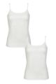 Women's 2 Pack Falke Daily Comfort Cotton Vest Top - White