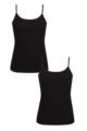 Women's 2 Pack Falke Daily Comfort Cotton Vest Top - Black