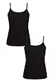 Women's 2 Pack Falke Daily Comfort Cotton Vest Top - Black