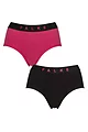 Women's 2 Pack Falke Daily Comfort Cotton Hipster Briefs - Pink and Black