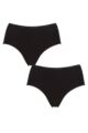 Women's 2 Pack Falke Daily Comfort Cotton Hipster Briefs - Black