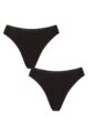 Women's 2 Pack Falke Daily Comfort Cotton Thongs - Black