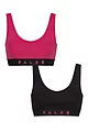 Women's 2 Pack Falke Daily Comfort Cotton Bralette - Pink and Black
