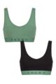 Women's 2 Pack Falke Daily Comfort Cotton Bralette - Green and Black