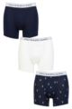 Mens 3 Pair Ralph Lauren Stretch Cotton Boxer Briefs - Navy / White / Navy Print