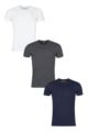 Mens 3 Pack Ralph Lauren Plain Cotton Stretch Crew Neck T-shirts - Navy / Grey / White