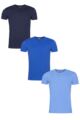Mens 3 Pack Ralph Lauren Plain Cotton Stretch Crew Neck T-shirts - Blues