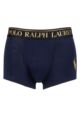 Mens 1 Pair Ralph Lauren Stretch Cotton Classic Trunks - Cruise Navy Gold