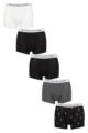 Mens 5 Pair Ralph Lauren Stretch Cotton Classic Trunks - White / Black / Charcoal
