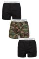 Mens 3 Pair Ralph Lauren Stretch Cotton Slim Fit Boxers - Black / Camo / Black