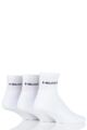 Mens and Ladies 3 Pair Head Short Crew Cushioned Sports Socks - White