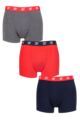 Mens 3 Pack CR7 Cotton Trunks - Grey/Red/Navy