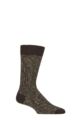 Men's 1 Pair Pantherella Cromford Merino Wool Textured Cable Leisure Socks - Dark Brown Mix