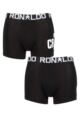 Boys 2 Pack CR7 Cotton Boxer Shorts - Black/White CR7