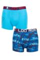 Boys 2 Pack CR7 Cotton Boxer Shorts - Solid Aquarius/Print