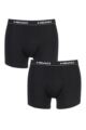 Mens 2 Pack Head Basic Cotton Boxer Shorts In Black - Black
