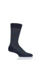 Mens 1 Pair Pantherella Hopton Houndstooth Highlight Merino Wool Socks - Navy