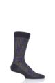 Mens 1 Pair Pantherella Hopton Houndstooth Highlight Merino Wool Socks - Charcoal