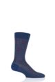 Mens 1 Pair Pantherella Hopton Houndstooth Highlight Merino Wool Socks - Dark Blue