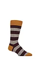 Men's 1 Pair Pantherella Barton Merino Wool Twist Stripe Leisure Socks - Maroon