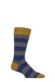 Men's 1 Pair Pantherella Barton Merino Wool Twist Stripe Leisure Socks - Mid Grey