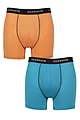 Mens 2 Pack Glenmuir Sports Performance Trunks - Blue / Orange