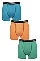 Mens 3 Pack Glenmuir Sports Performance Trunks - Blue / Orange / Teal