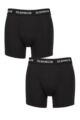 Mens 2 Pack Glenmuir Cotton and Bamboo Blend Long Leg Trunks - Black