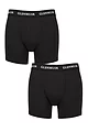 Mens 2 Pack Glenmuir Cotton and Bamboo Blend Long Leg Trunks - Black