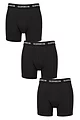 Mens 3 Pack Glenmuir Cotton and Bamboo Blend Long Leg Trunks - Black