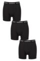 Mens 3 Pack Glenmuir Cotton and Bamboo Blend Long Leg Trunks - Black
