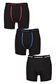 Mens 3 Pack Glenmuir Cotton and Bamboo Blend Long Leg Trunks - Black /  Red / White / Blue