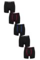 Mens 5 Pack Glenmuir Cotton and Bamboo Blend Boxers - Black Red / White / Blue