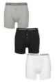 Mens 3 Pack Glenmuir William Button Front Cotton Boxer Shorts - Assorted