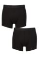 Mens 2 Pack Glenmuir Cotton and Modal Blend Trunks - Black