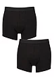 Mens 2 Pack Glenmuir Cotton and Modal Blend Trunks - Black