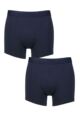 Mens 2 Pack Glenmuir Cotton and Modal Blend Trunks - Navy