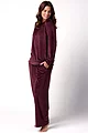 Women's 1 Pack Heat Holders Soul Warming Cosy Loungewear Set - Wine