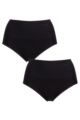 Ladies 2 Pack Ambra Seamless Smoothies Full Brief Underwear - Black