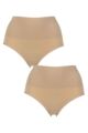 Women's 2 Pack Ambra Seamless Smoothies Full Brief - Rose Beige