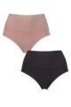 Ladies 2 Pack Ambra Seamless Smoothies Full Brief Underwear - Mocca