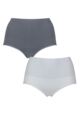 Women's 2 Pack Ambra Seamless Smoothies Full Brief - Steel / Cool Blue