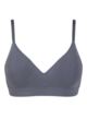 Ladies 1 Pack Ambra Organic Cotton Wirefree Bra Underwear - Steel