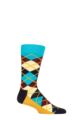 Mens and Ladies 1 Pair Happy Socks Fluffy Argyle Socks - Multi