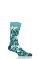 Mens and Ladies 1 Pair Shared Earth Fair Trade Bamboo Vines and Flowers Socks - Green