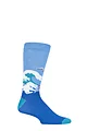 Mens and Women's 1 Pair Shared Earth Restless Sea Fair Trade Bamboo Socks - Blue